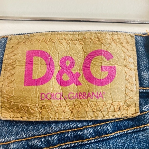 DOLCE & GABBANA Sz 32 Jean Button Side Seam Embellishment Wiskering Flare Jeans - Picture 14 of 16